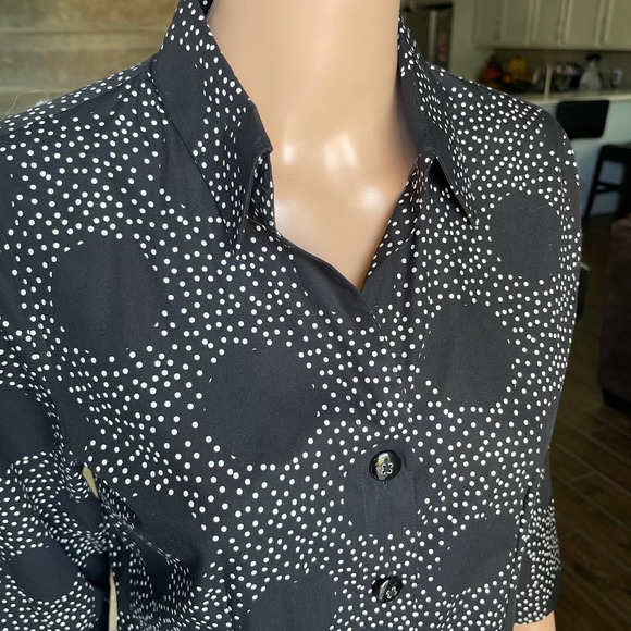 FoxCroft polkadot blouse button down women Sz M barely used - Picture 2 of 7